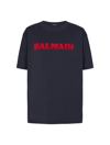 BALMAIN RETRO FLOCKED BALMAIN T-SHIRT