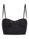 Del Core Lace-detailing Bustier Crop Top In Black