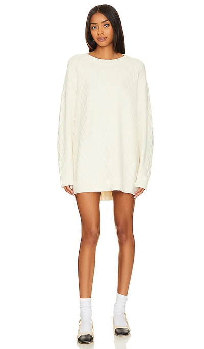 Show Me Your Mumu Canyon Tunic In Cream Fuzzy Knit