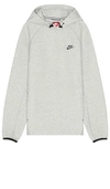Nike Tech Fleece Pullover Hoodie In Dark Grey  Heather  & Black