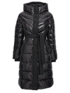 Mackage Coralia Lustrous Light Down Coat With Sash Belt In Black