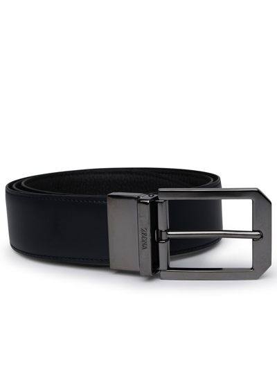 Z Zegna Logo Engraved Reversible Belt In Multi