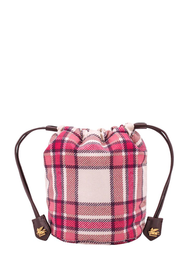 Etro Checkered Drawstring Bucket Bag In Multi