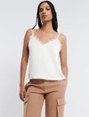 Bcbgmaxazria Woven Lace Trim Camisole In Gardenia