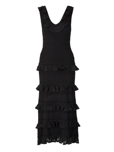 Zimmermann Luminosity Ruffled Sleeveless Dress In Black