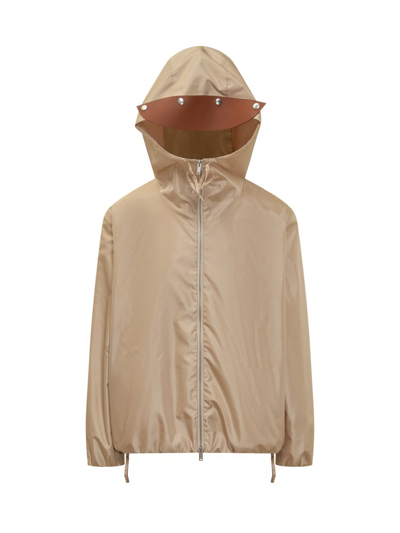 Jil Sander Men's Blouson Hooded Zip-up Jacket In Beige