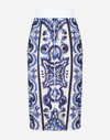 DOLCE & GABBANA MAJOLICA PRINT MIDI SKIRT