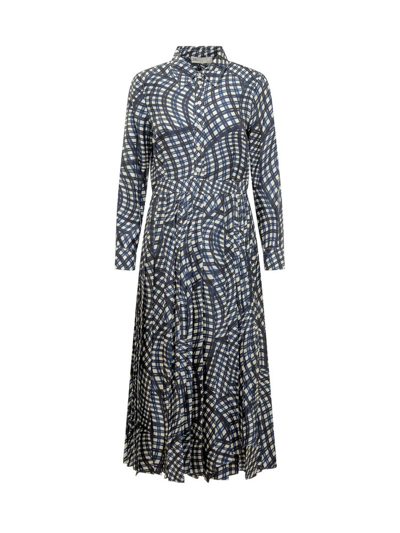 Tory Burch Graphic Printed Mid Length Shirt Dress In Multi
