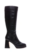 Angel Alarcon Leather Boot With Wide Heel And Platform In Black