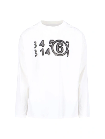 Mm6 Maison Margiela Off-white Zoom Long Sleeve T-shirt