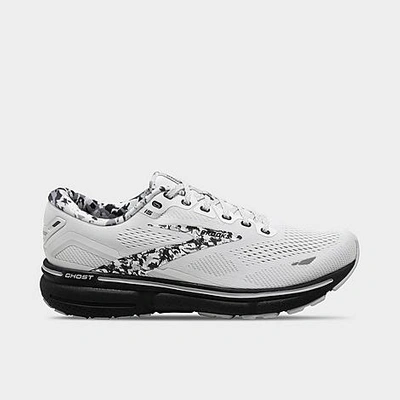 Brooks Men's Ghost 15 Running Shoes - D/medium Width In White/ebony/oyster In Multi