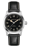 Hamilton Khaki Field Murph 38mm Automatic Black Dial Leather Strap Men's Watch H70405730 In Black