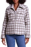 Avec Les Filles Plaid Utility Jacket In Tan/ Cream Houndstooth