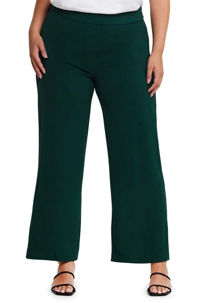 Estelle Night Life High Waist Wide Leg Pants In Grove Green