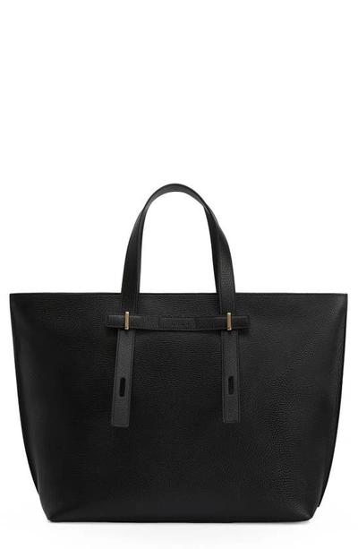 Furla Large Giove Leather Tote In Nero