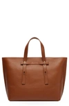 Furla Large Giove Leather Tote In Cognac