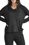 Splendid Supersoft Bliss Cowl Neck Top In Black