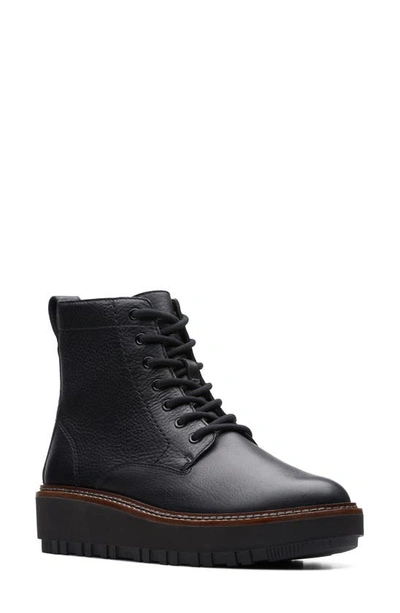 Clarks Orianna Lace-up Boot In Black Leather