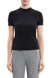 Theory Tiny Turtleneck Tee In Organic Cotton In Black