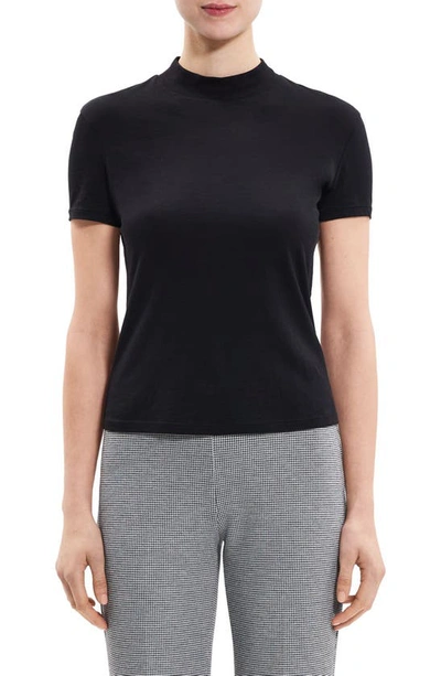 Theory Tiny Turtleneck Tee In Organic Cotton In Black