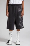 OFF-WHITE OFF-WHITE S.MATTHEW OVERSIZE GRAPHIC SWEAT SHORTS