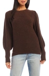 Fifteen Twenty Juliet Sleeve Sweater In Brown