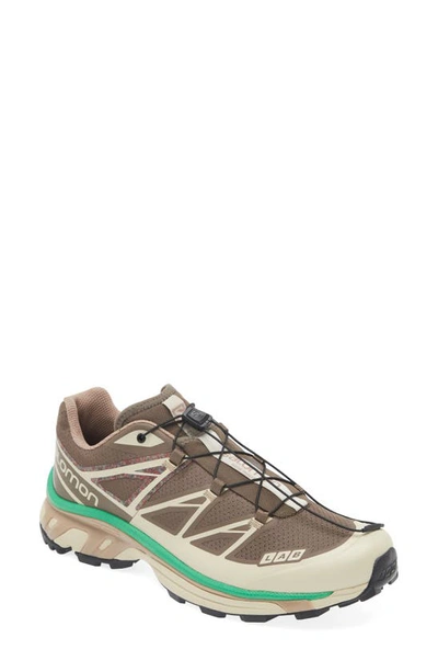 Salomon Gender Inclusive Xt-6 Mindful Sneaker In Falcon/ Almond Milk/ Brgtgreen