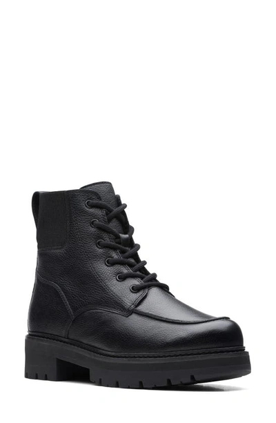 Clarks Orianna Mid Lace-up Combat Boot In Black Wlined Lea