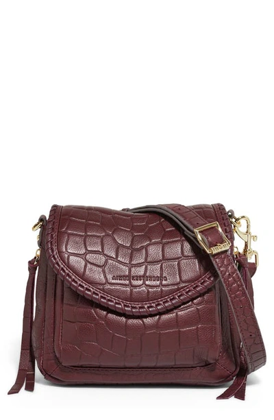 Aimee Kestenberg Mini All For Love Convertible Leather Crossbody Bag In True Plum Croco