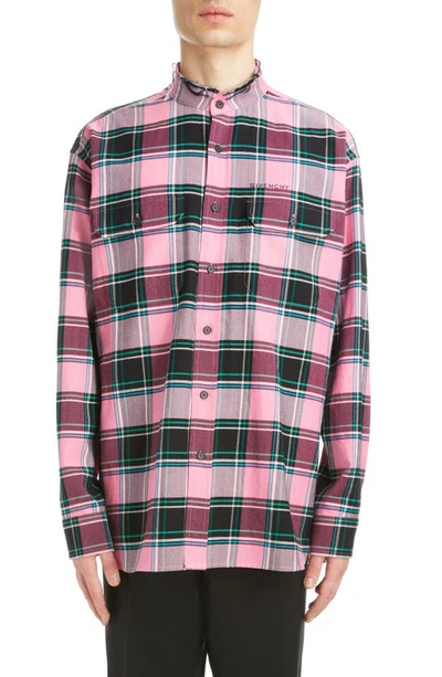 Givenchy Lumberjack Plaid Cotton & Virgin Wool Button-up Shirt In Pink