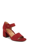 Vionic Chardonnay Block Heel Sandal In Syrah Red