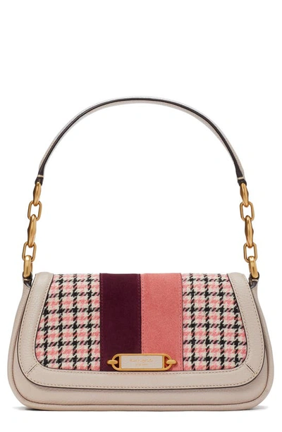 Kate Spade Gramercy Racing Stripe Leather Shoulder Bag In Mushroom Multi