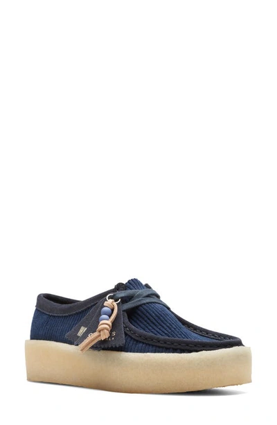 Clarks Wallabee Cup Boot In Navy Cord