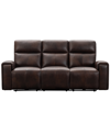 Abbyson Living Keegan 88" Leather Power Reclining With Power Headrests Sofa In Brown