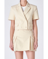English Factory Short Sleeve Double Breasted Blazer In Beige
