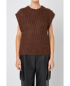 English Factory Chunky Cap Sleeve Sweater In Brown