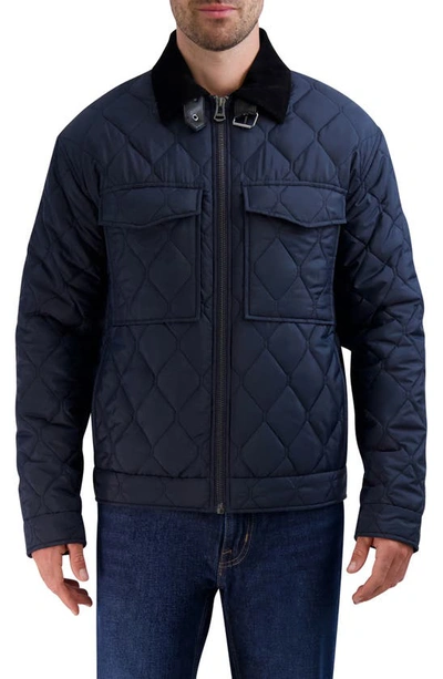 Cole Haan Diamond Quilted Jacket In Navy