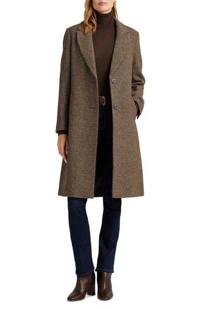 Lauren Ralph Lauren Broken Twill Wool Blend Coat