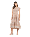 Blu Pepper Floral Border Print Maxi Dress In Peach Multi