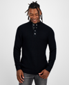 INC INTERNATIONAL CONCEPTS MEN'S FAUX-LEATHER-TRIM MOCK-NECK SWEATER, CREATED FOR MACY'S