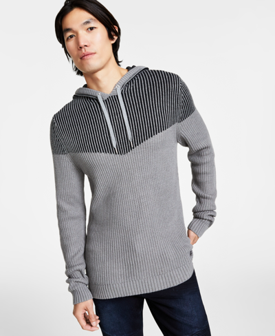 Inc International Concepts Men's Regular-fit Plaited Hoodie, Created For Macy's In Heather Grey