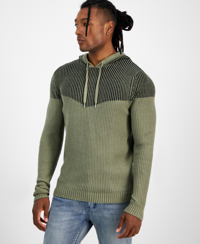 Inc International Concepts Men's Regular-fit Plaited Hoodie, Created For Macy's In Green Tea Leaf