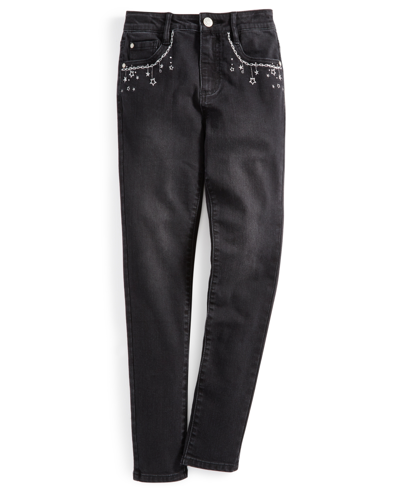 Epic Threads Big Girls Skinny-fit Embellished Jeans, Created For Macy's In Vintage Blk Wsh
