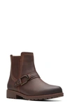 Clarks Aspra Buckle Bootie In British Tan Leather