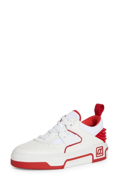 Christian Louboutin Astroloubi Stud-embellished Leather And Mesh Trainers In White