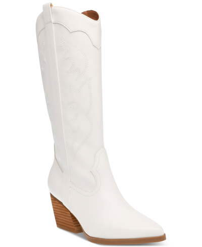 Dv Dolce Vita Women's Kindred Tall Pull-on Cowboy Western Boots In Off White