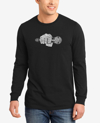 La Pop Art Men's 90's Rappers Word Art Long Sleeve T-shirt In Black