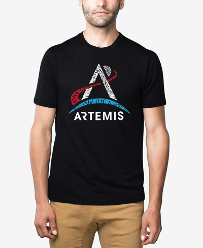 LA POP ART MEN'S NASA ARTEMIS LOGO PREMIUM BLEND WORD ART T-SHIRT