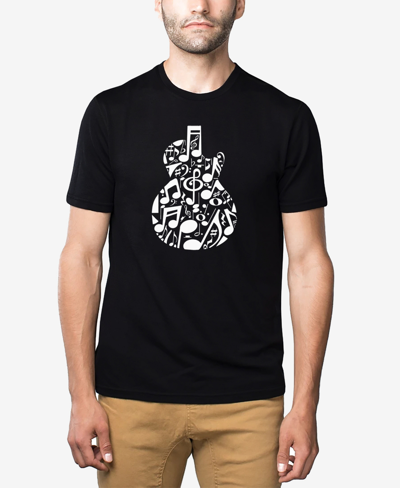 La Pop Art Men's Music Notes Guitar Premium Blend Word Art T-shirt In Black