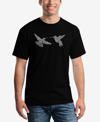La Pop Art Men's Hummingbirds Printed Word Art T-shirt In Black